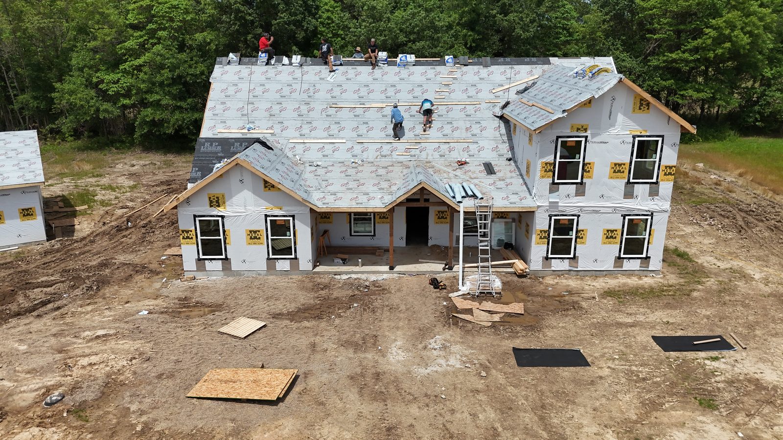 Shingle roof nearing completion